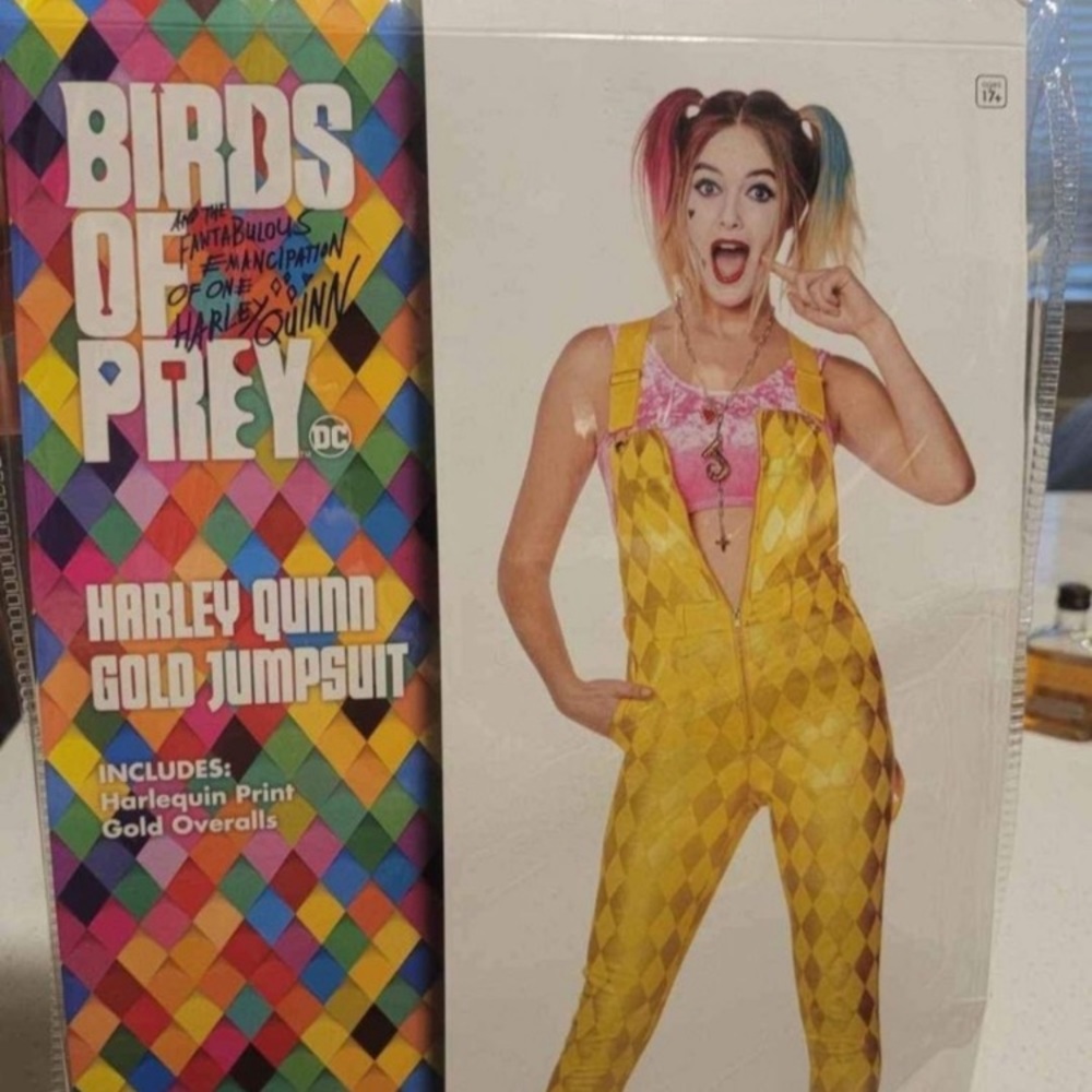 Harley Quinn golden jumpsuit/overalls costume size small